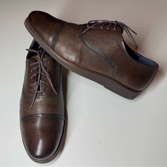 Zara Men’s Classic Brown Oxford Leather Dress Shoes Size- 13 - Picture 5 of 10